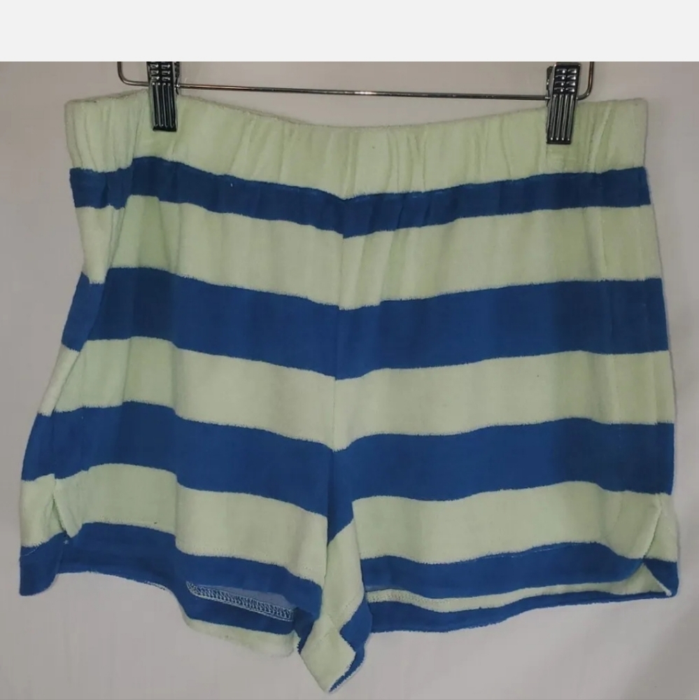 MADEWELL Women's Large Retroterry Dolphin Shorts in Rugby Stripe New with Tags - Picture 2 of 4